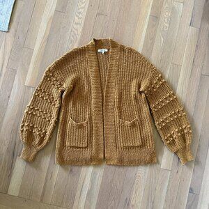 Madewell Cotton Knit Textured Amber Gold Cardigan XXS (fits like a small/medium)